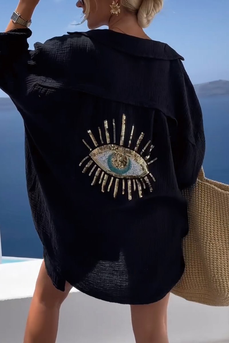 ⏳Begrenzte Zeit 50% Rabatt💥2025 Neues lässiges Hemd mit Pailletten und Perlen