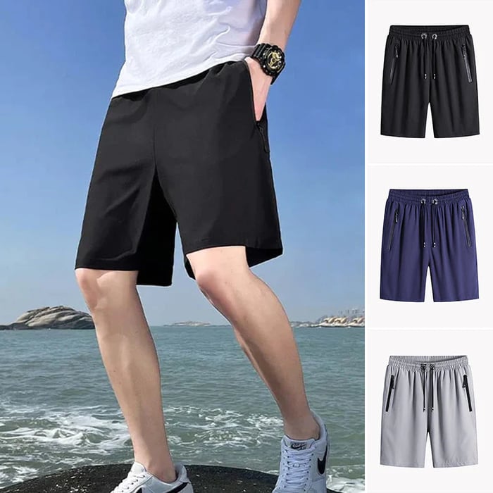 Herren-Stretch-Shorts aus Eisseide in Übergröße