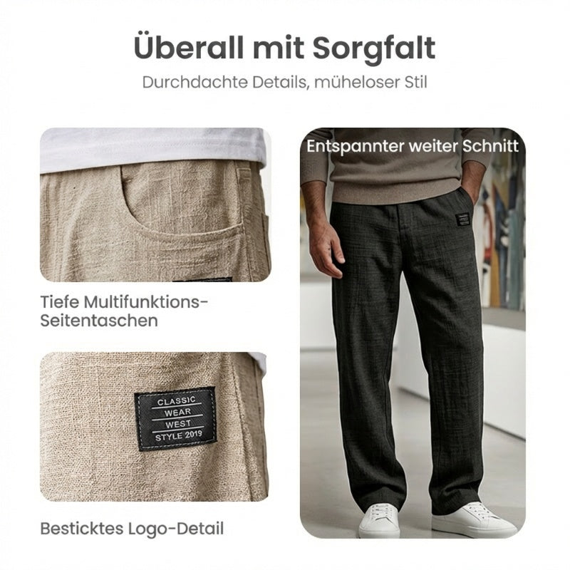 🌞Frühlingserwachen: 50% Rabatt!☁️Sommer-Essential: Atmungsaktive Baumwoll-Leinen-Hose für Herren – Maximaler Komfort & Stil