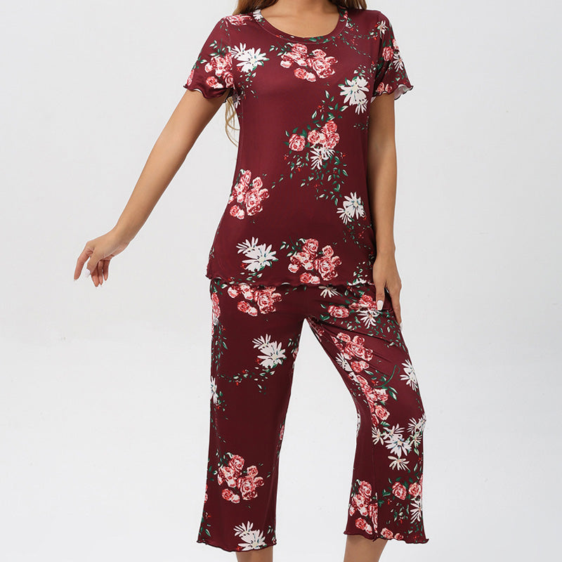 ⏳Begrenzte Zeit 50% Rabatt💥Women's Printed Top & Pants Nachtwäsche Set