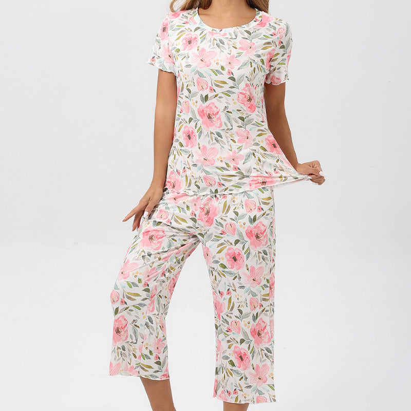 ⏳Begrenzte Zeit 50% Rabatt💥Women's Printed Top & Pants Nachtwäsche Set