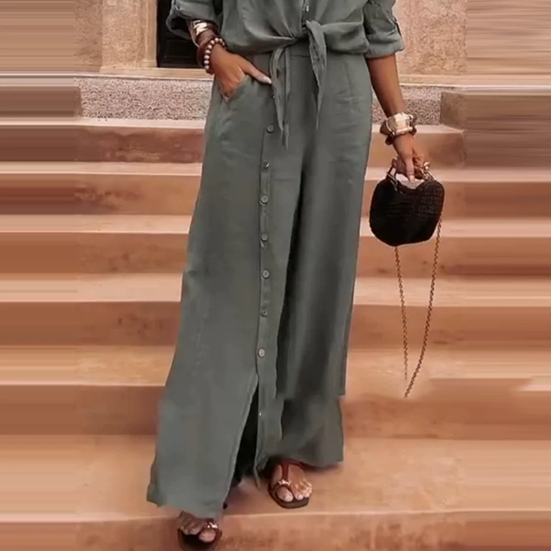 Elegantes 2-teiliges Set für Damen in Uni-Farbe