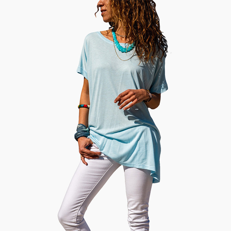 Lose sitzendes Tunika-T-Shirt für Frauen