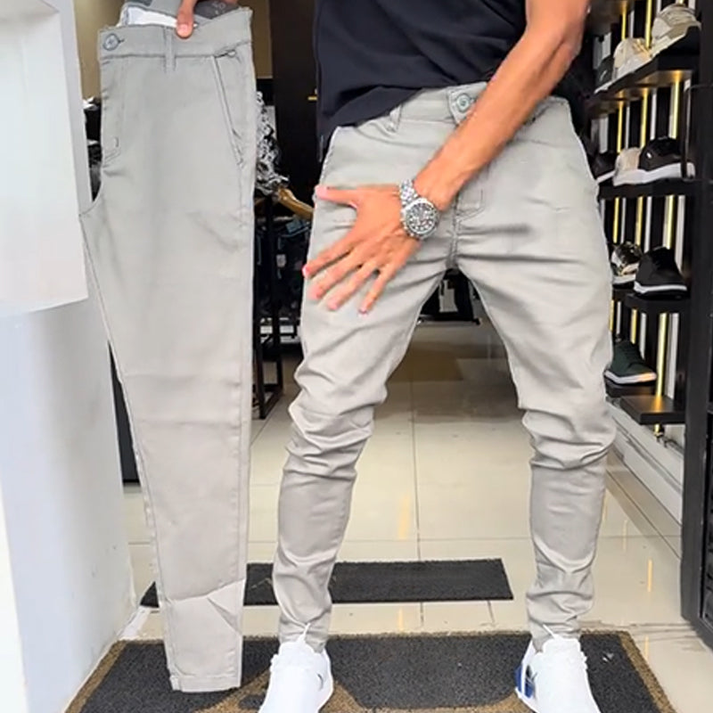 Herren Slim-Fit Freizeithose in Unifarben – Komfortabel 🧗‍♂️, Stylish 🛠️ & Perfekt für Jedes Outfit 🚀