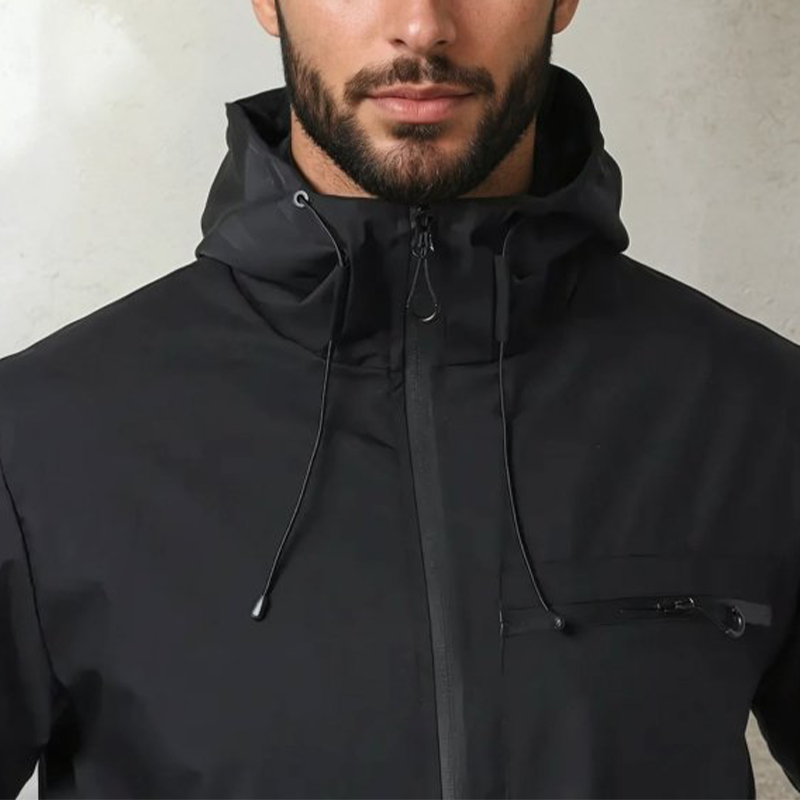 Einfarbige Outdoor-Sportjacke für Herren