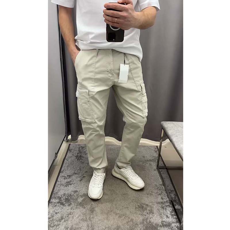 Casual Herren-Cargohose in Uni-Farben