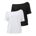 🌞Frühlingserwachen: 50% Rabatt!👕 Damen Schulterfreies Oberteil 2er-Set – Lockerer Drop-Shoulder-Schnitt & Raffierter Saum, Atmungsaktiv & Vielseitig