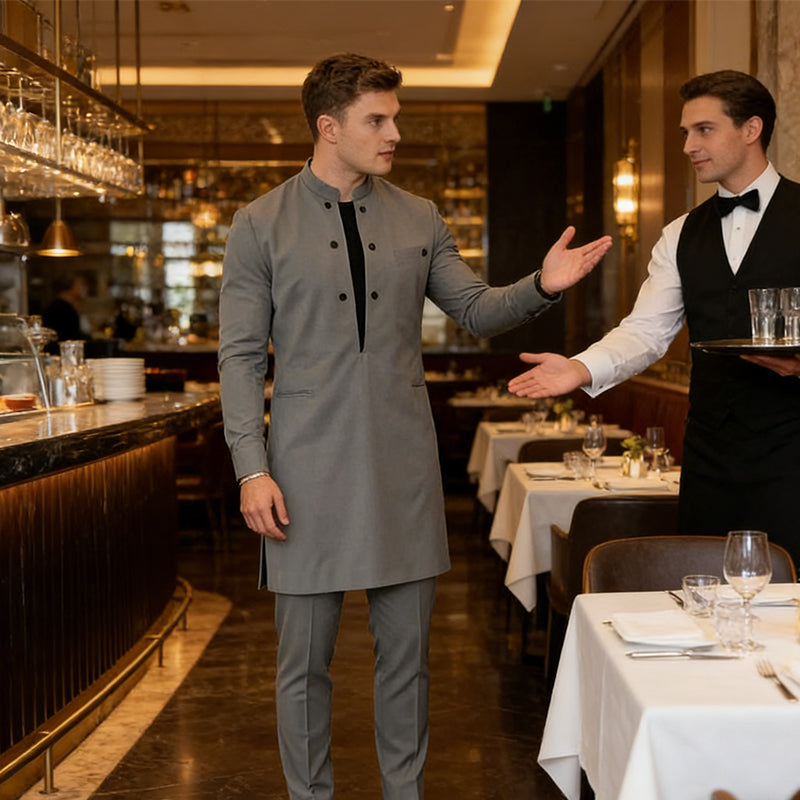 🌞Frühlingserwachen: 50% Rabatt!💎Modernes Herren-Set "Urban Elite": Elegante Tunika & Hose im Mandarin-Stil