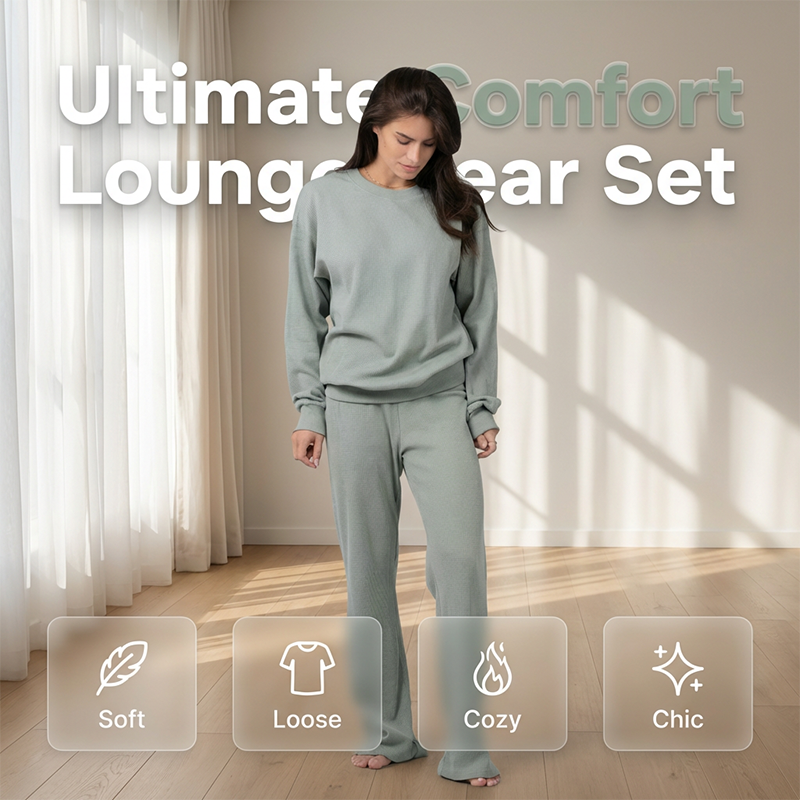 🌞Frühlingserwachen: 50% Rabatt!💎Premium Waffelstrick-Set (2-teilig) – Dein ultimatives Loungewear-Upgrade