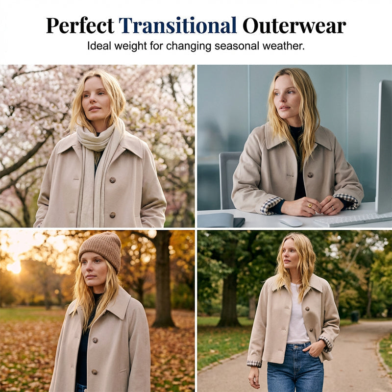 🌞Frühlingserwachen: 50% Rabatt!🎉Damen Kurzjacke "Parisian Style" – Edler Einreiher mit modischen Karo-Details