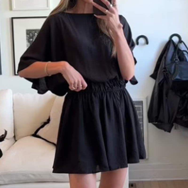🌞Frühlingserwachen: 50% Rabatt!🏝️Sommer-Traum: Luftiges Off-Shoulder Kleid mit Fledermausärmeln