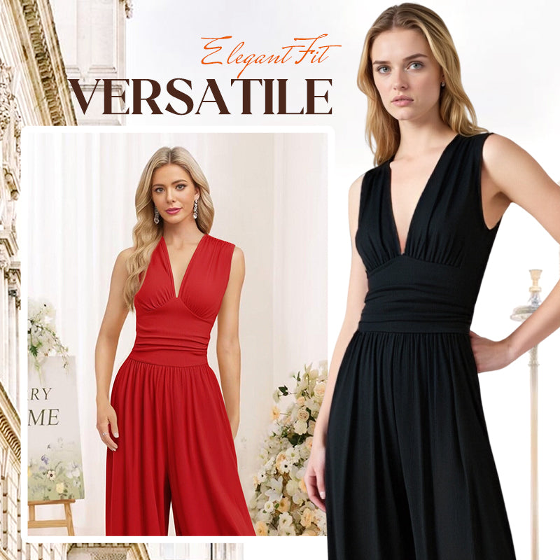 🌞Frühlingserwachen: 50% Rabatt!🎉Der Wow-Jumpsuit "Confidence": Tiefer V-Ausschnitt & Figurschmeichelnde Silhouette