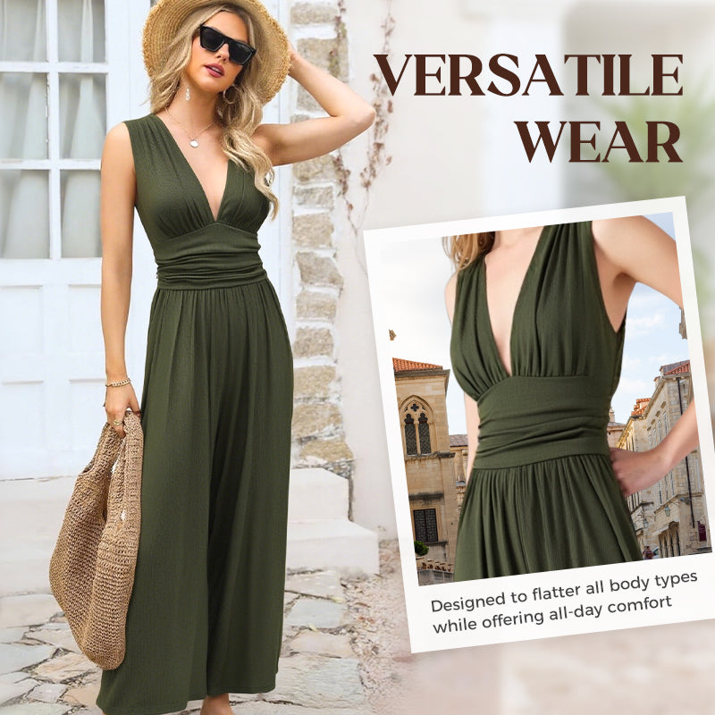 🌞Frühlingserwachen: 50% Rabatt!🎉Der Wow-Jumpsuit "Confidence": Tiefer V-Ausschnitt & Figurschmeichelnde Silhouette