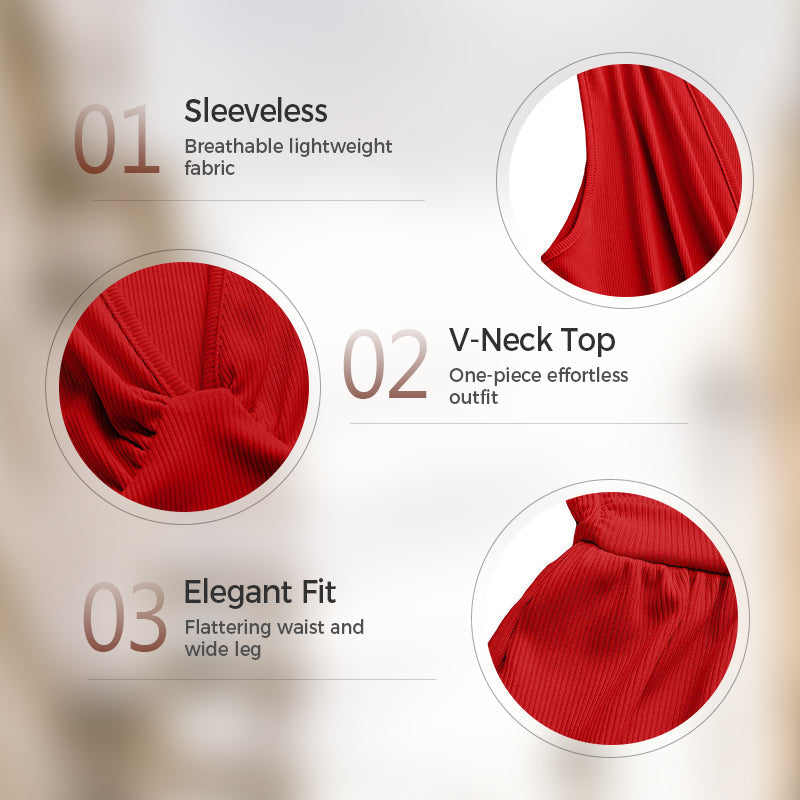 🌞Frühlingserwachen: 50% Rabatt!🎉Der Wow-Jumpsuit "Confidence": Tiefer V-Ausschnitt & Figurschmeichelnde Silhouette