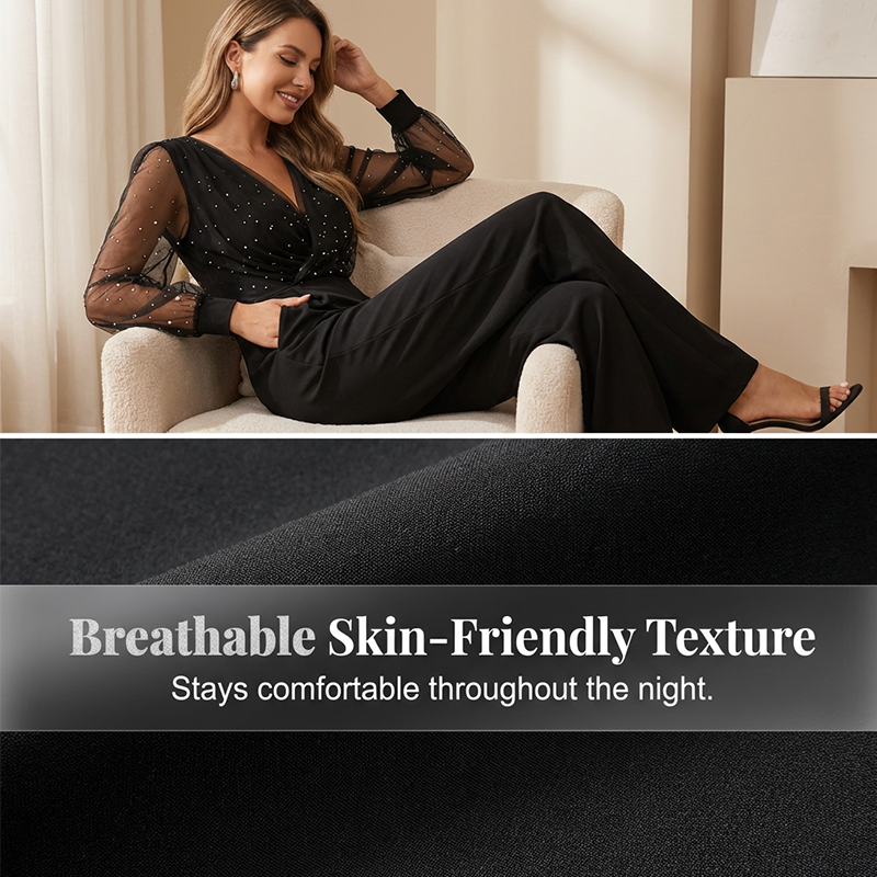 🌞Frühlingserwachen: 50% Rabatt!🪄Schlankmachender Abend-Einteiler mit V-Ausschnitt – Dein Wow-Effekt für Events